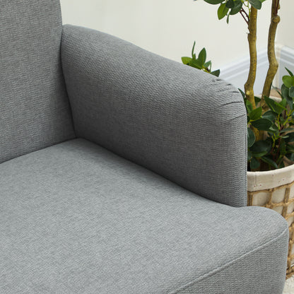 Midi Tami Grey Velvet Compact 2 Seater Sofa With Extra Thick Padding And Wooden Legs