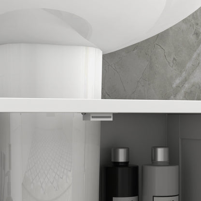 Neha Under Sink Bathroom Vanity Storage Unit With 2 Tier Interior White