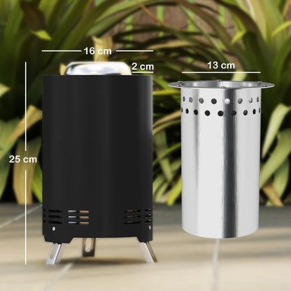 Balatti Small Stainless Steel Black Tabletop Smokeless Fire Pit