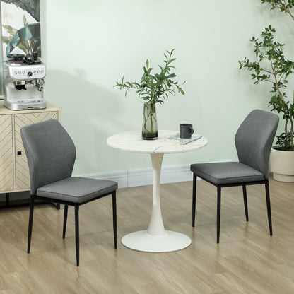 Lavimoso Velvet Grey Armless Dining Chairs Set Of 2 With Curved Back And Metal Legs