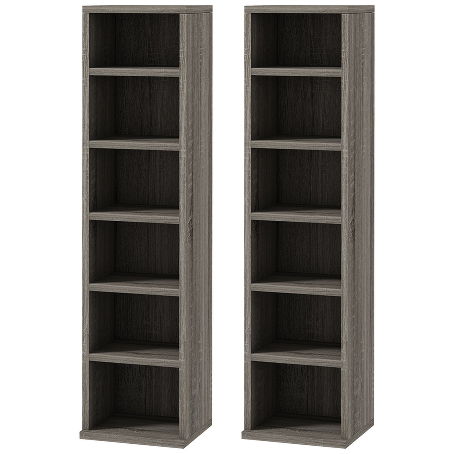 Vali Wood Dark Wood Effect Set Of 2 CD Storage Units With 102 Disc Capacity