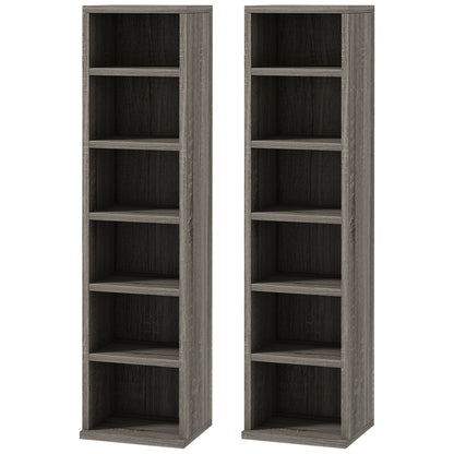 Vali Wood Dark Wood Effect Set Of 2 CD Storage Units With 102 Disc Capacity
