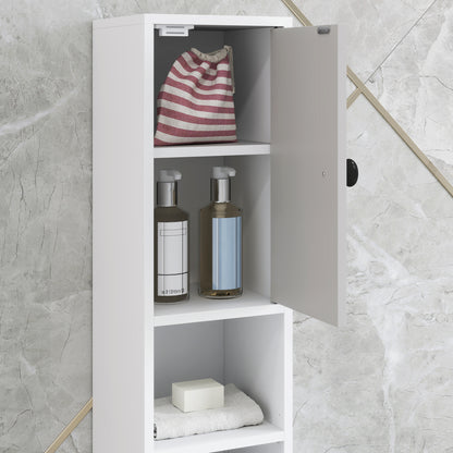 Pabaha Tall Slim Bathroom Storage Cabinet With Drawers Shelves And Cupboards Light Grey