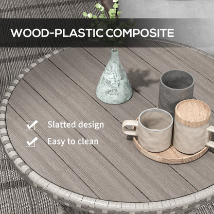 Reso Grey Rattan Outdoor Round Bistro Table