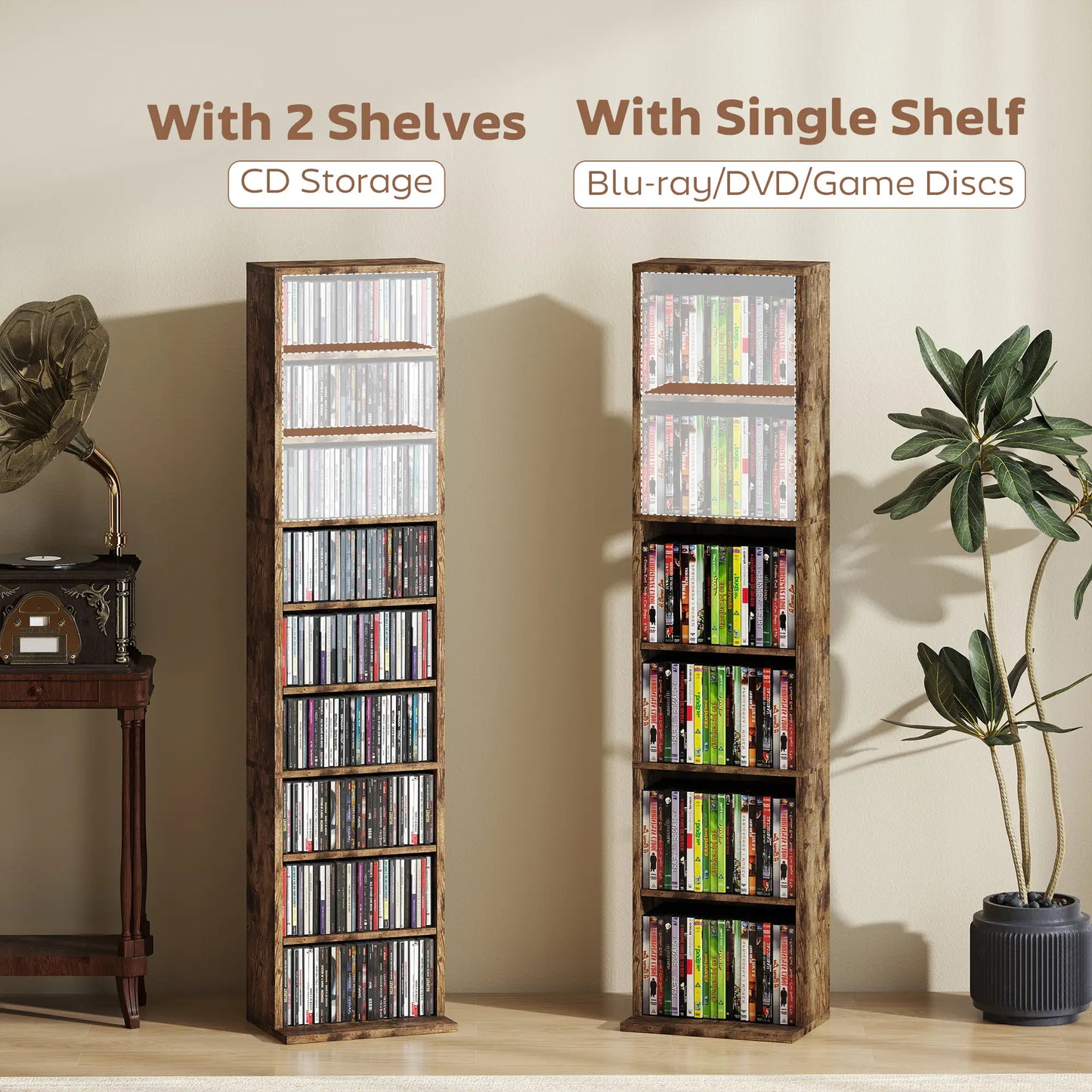 Alste 140cm Wooden Rustic Brown Narrow Bookcase Storage Unit