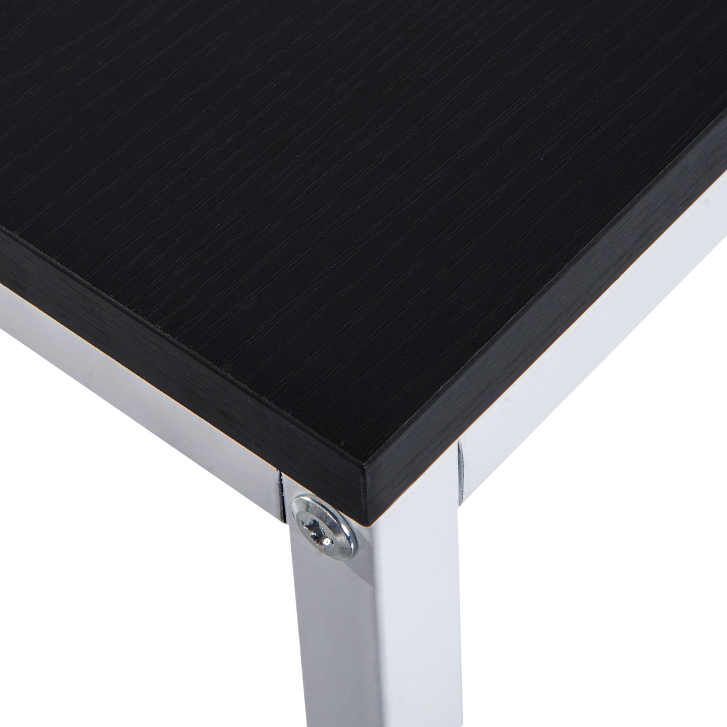 Kecodo 120cm Metal And Wooden Black And White Reversible Industrial Desk With Side Shelving