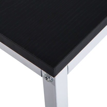 Kecodo 120cm Metal And Wooden Black And White Reversible Industrial Desk With Side Shelving