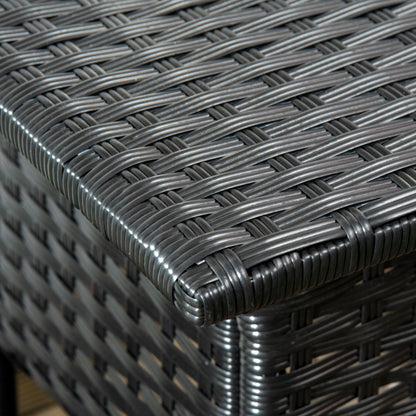 Varilu Black Rattan Outdoor Coffee Table With Woven Top