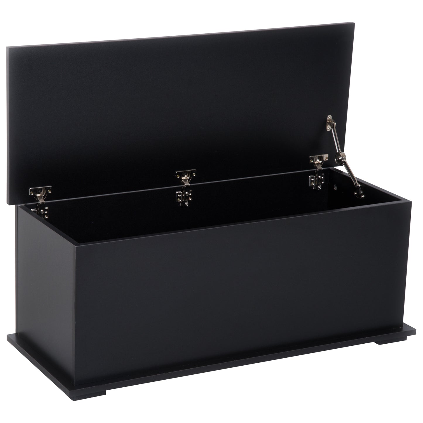 Leretteo Black Large Storage Chest With Flip Top Lid And Safety Hinges 113 Litre