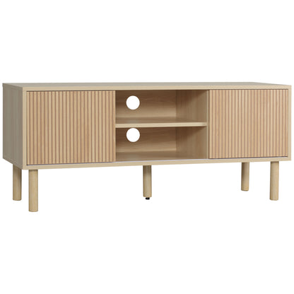 Rodo Wooden Oak Effect TV Storage Unit With Sliding Door Design