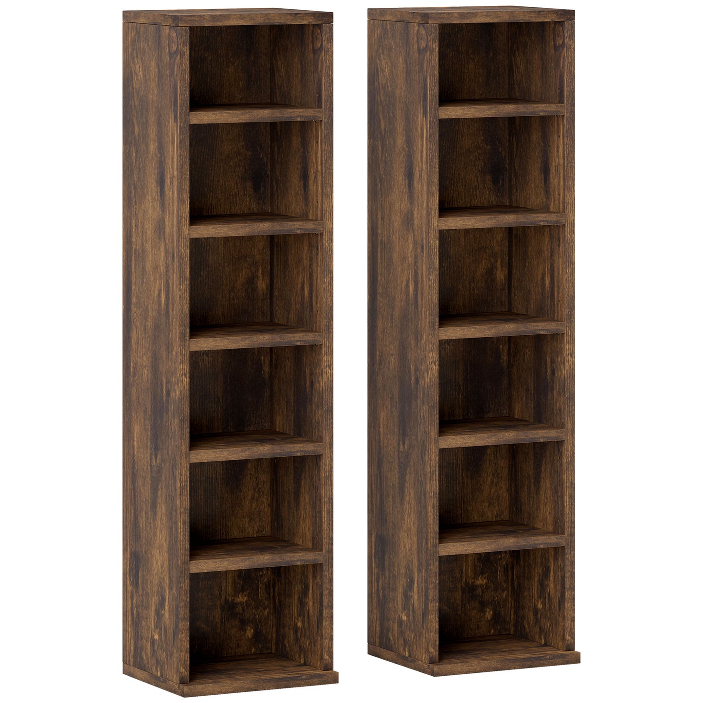 Yozi Sura Wood Mid Brown Effect Set Of 2 CD Storage Units With 102 Disc Capacity