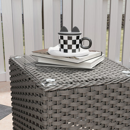 Ravi Rattan Light Grey 3 Piece Bistro Garden Furniture Set