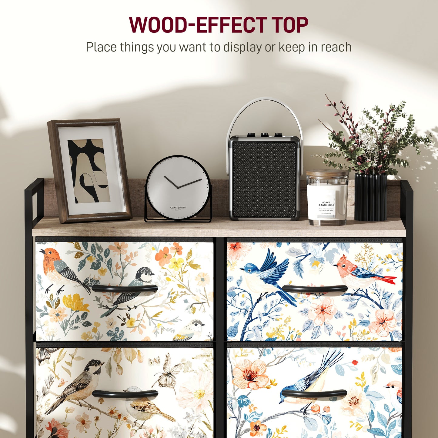 Tonona Wooden White 6 Drawer Storage Chest