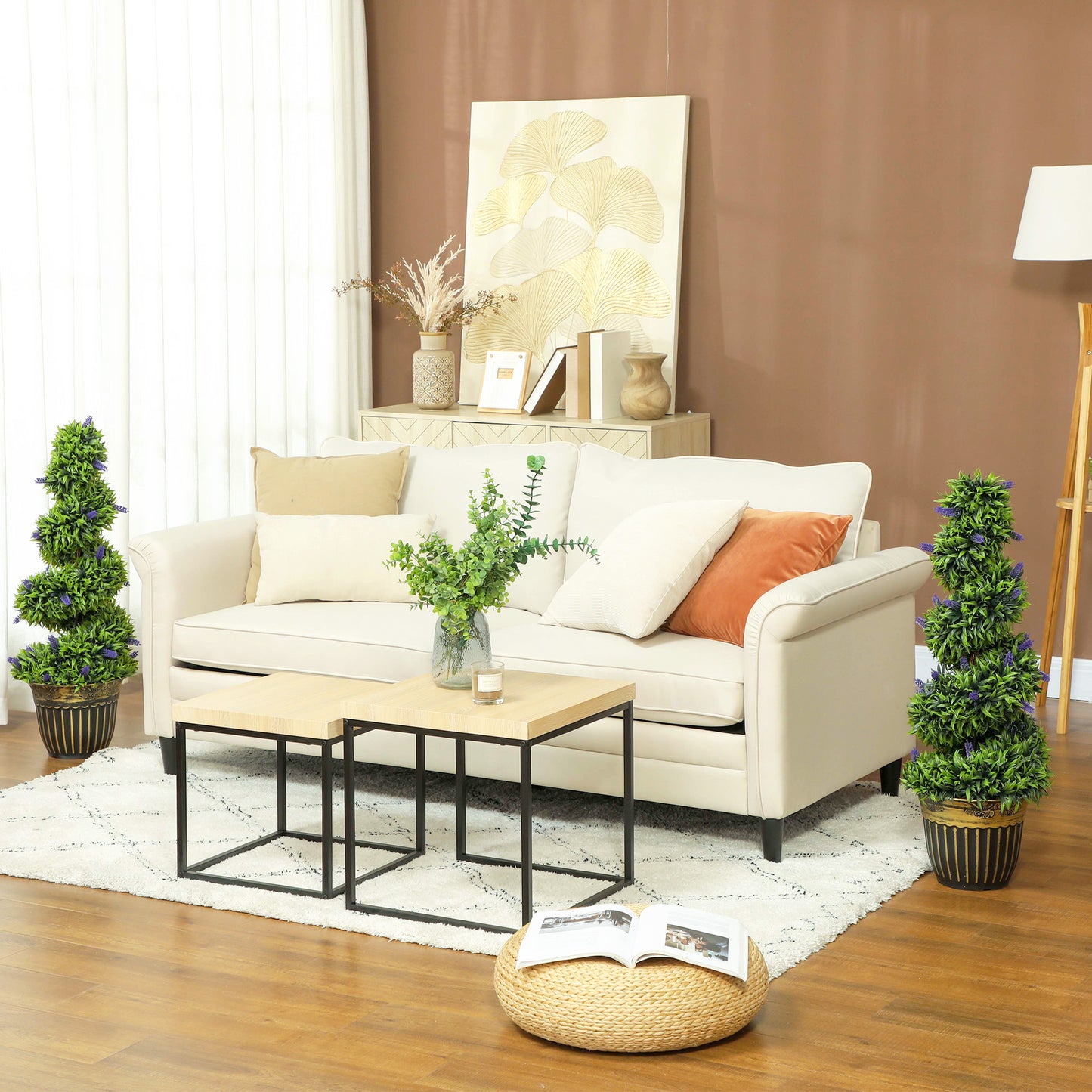 Vadi Set Of 2 Artificial Lavender Style Trees H8 90cm