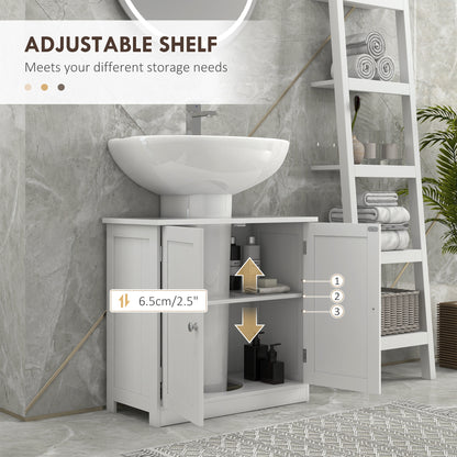 Neha Under Sink Bathroom Vanity Storage Unit With 2 Tier Interior White