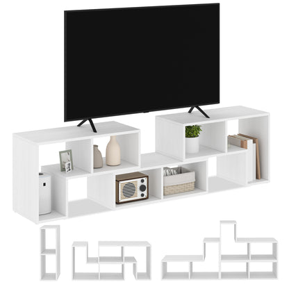 Tota 134cm White Wood Effect 3 Block Modular TV Stand