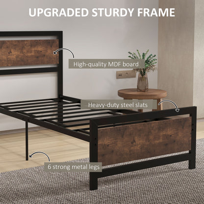Lemisa 3FT Single Metal Bed Frame with Headboard and Footboard