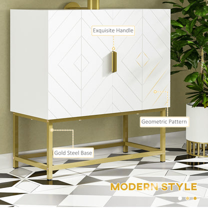 Fimiro Bathroom Mirror Storage Cabinet With Under Sink Cupboard And Gold Tone Legs