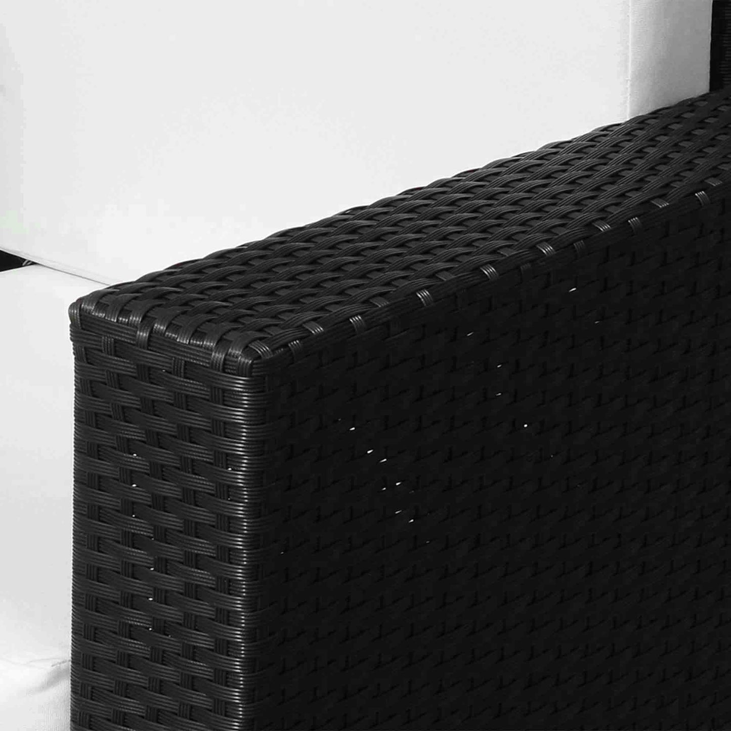 Raco Rattan Black Single Outdoor Armchair With Thick Cushioned Seat And Armrests