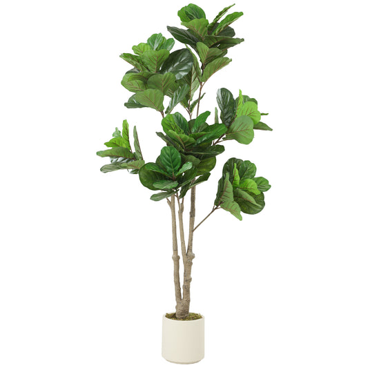 Para Rale Artificial Fiddle Leaf Fig Style Tree With Broad Leaves H8 180cm Green