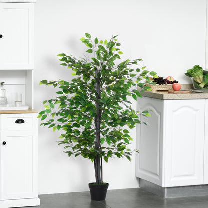 Nito Artificial Rose Style Tree In Purple And White With Decorative Pot