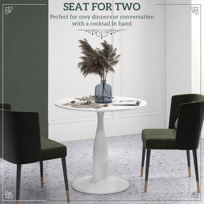 Lusose Metal And Steel Round Dining Table With Minimal Base For Small Dining Areas