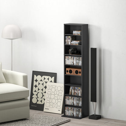 Veka Wood Black Narrow CD Storage Unit With 260 Disc Capacity