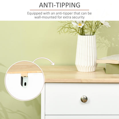 Totoro White Sideboard With Natural Top 3 Doors 3 Drawers 3 Shelves