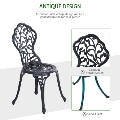 Kanesu 3 Piece Aluminium Bistro Dining Set In Antique Black