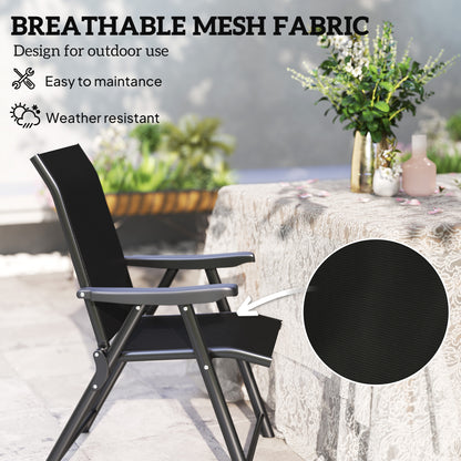 Sopazzi Set of 2 Metal Black Folding Outdoor Chairs