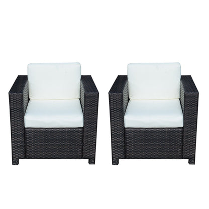 Vamino Black Rattan Set Of 2 Armchairs With Woven Finish (Table Not Included)
