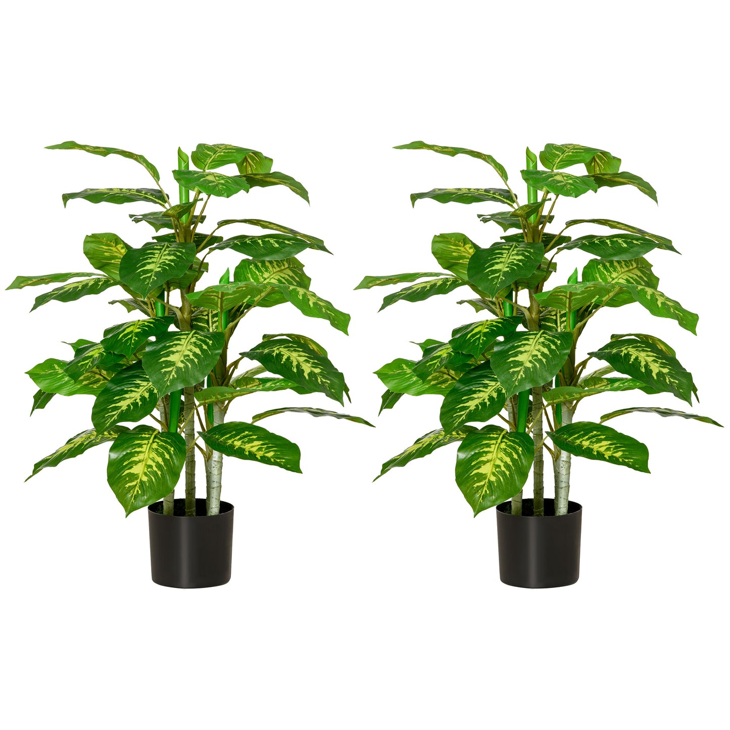 Sumi Lono Set Of 2 Artificial Evergreen Style Trees Supplied In Nursery Pots Green