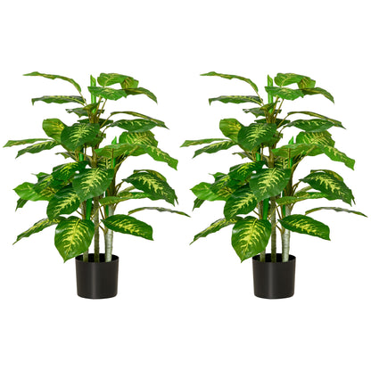 Sumi Lono Set Of 2 Artificial Evergreen Style Trees Supplied In Nursery Pots Green