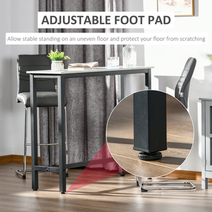 Nanotti Wooden White And Black Industrial Rectangular Bar Table For Small Spaces