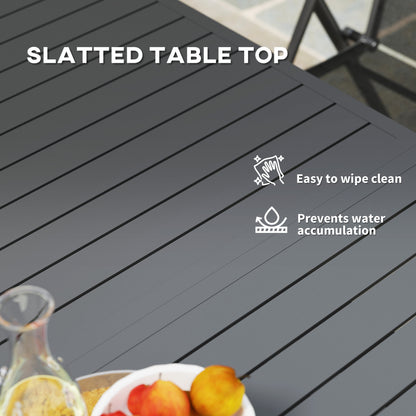 Tosala Aluminium Grey Extendable Outdoor Dining Table With Slatted Top For 6