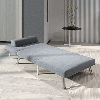 Noso Velvet Grey Single Sleeper Chair