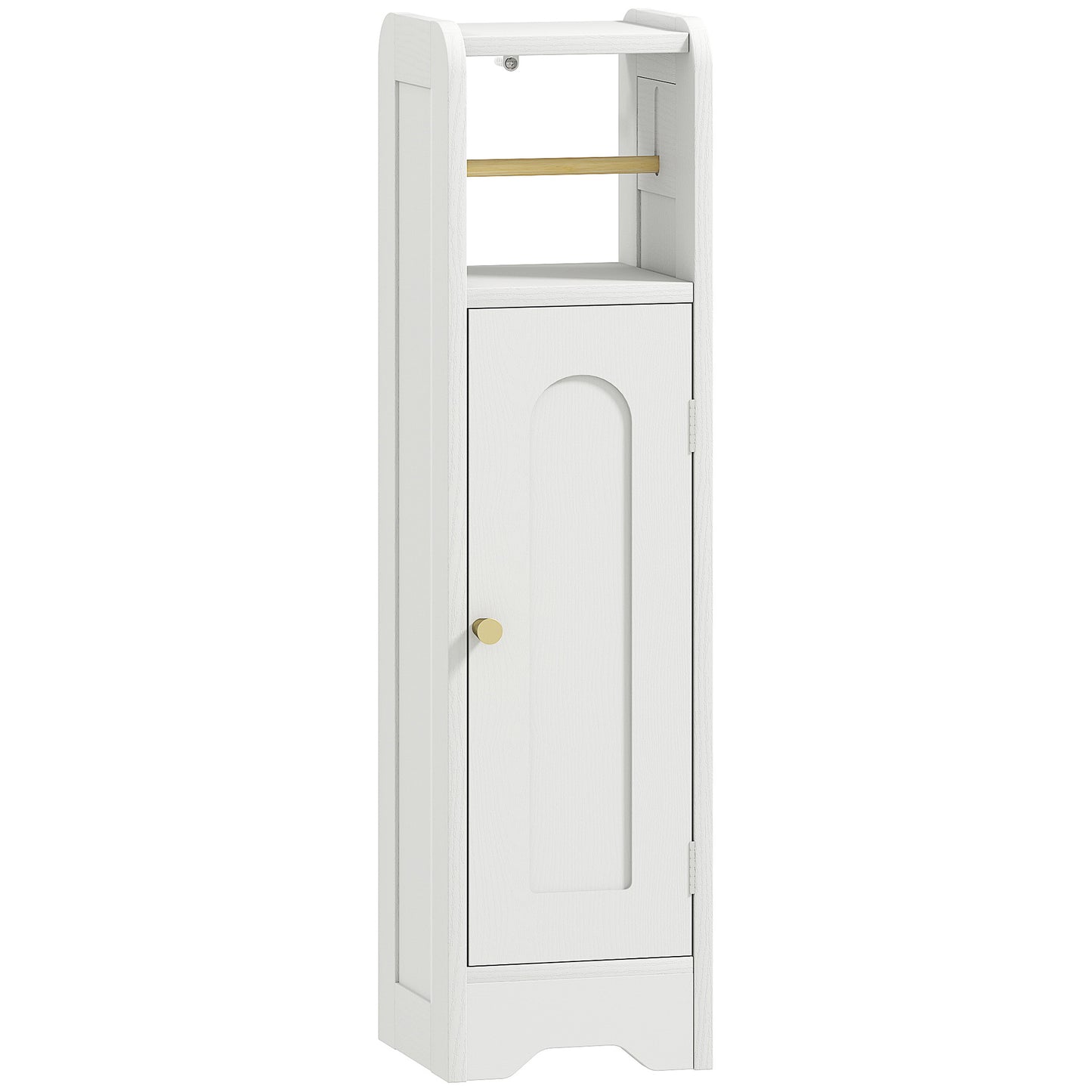 Luluno Compact Bathroom Storage Cabinet With Toilet Roll Holder White