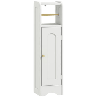 Luluno Compact Bathroom Storage Cabinet With Toilet Roll Holder White