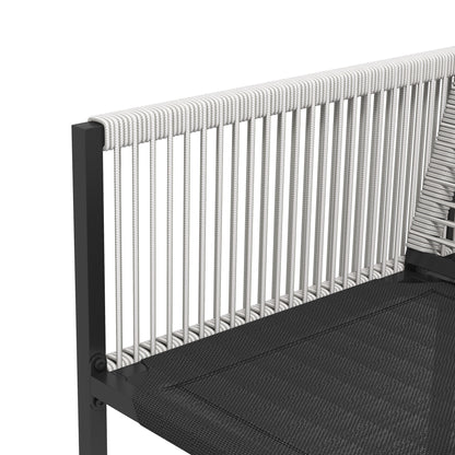 Riha Metal Grey 8 Seater Garden Dining Set Rattan String Design