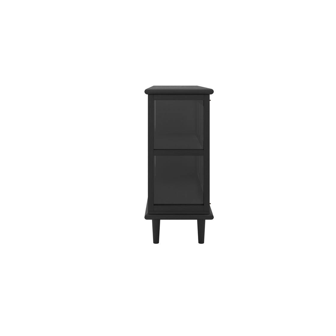 Honley Black Wood 3 Glass Door Sideboard