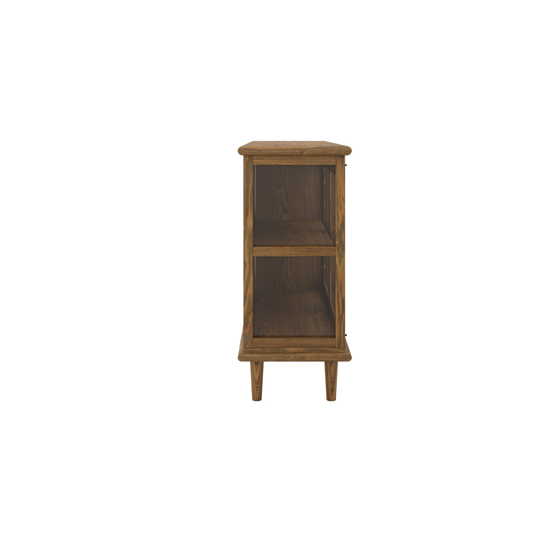 Honley Dark Brown Wood 3 Glass Door Sideboard