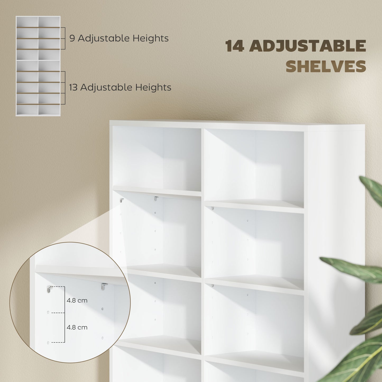 Latota Kezi Wood White Tall Media Storage Tower With 640 Disc Capacity