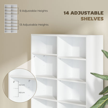 Latota Kezi Wood White Tall Media Storage Tower With 640 Disc Capacity