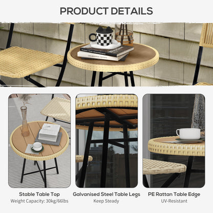Mana Natural Rattan Outdoor Garden Bistro Table