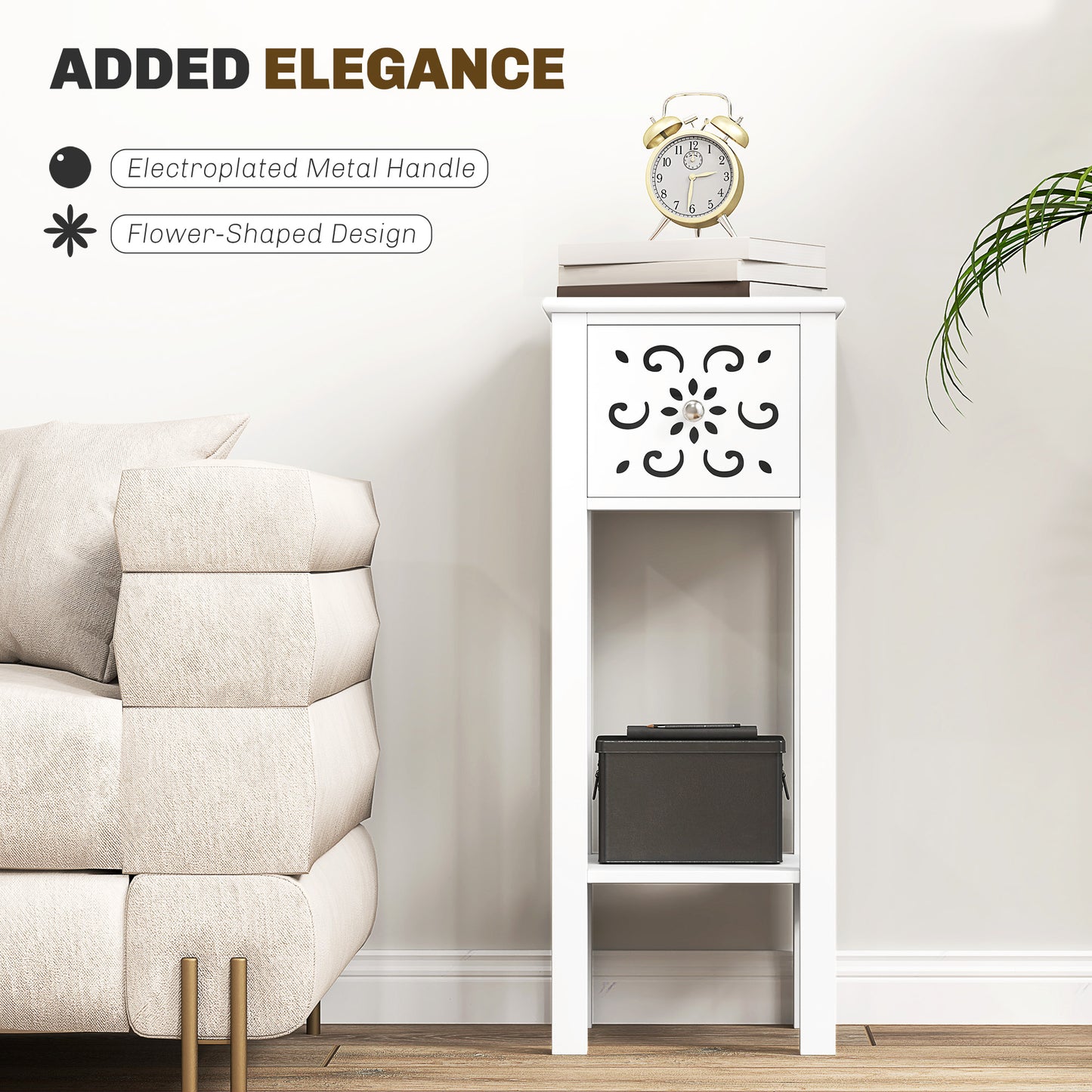 Tonoto Set Of 2 Wooden Floral Cut Out Accent Side Tables