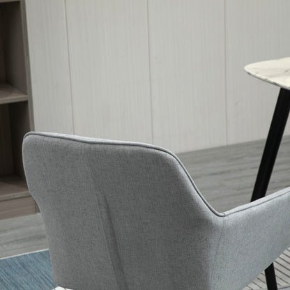 Mona Novi Set Of 2 Fabric Light Grey Dining Chairs With Metal Legs For Kitchen Or Dining