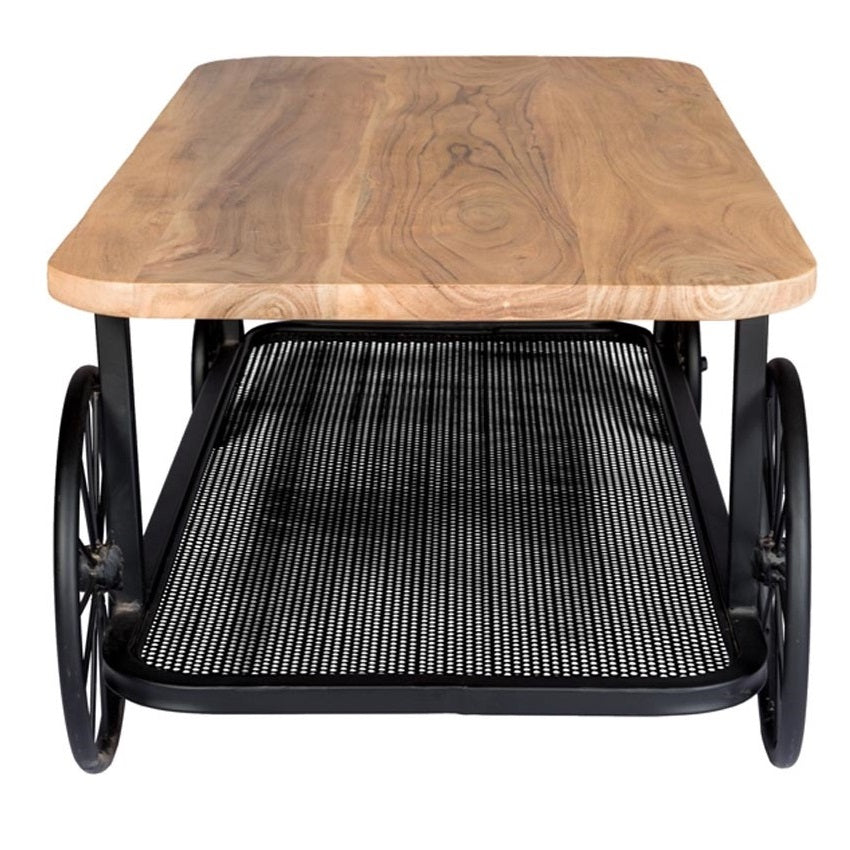 Shanghai Industrial Oak and Black Modern Coffee Table
