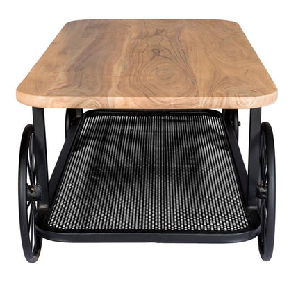 Shanghai Industrial Oak and Black Modern Coffee Table
