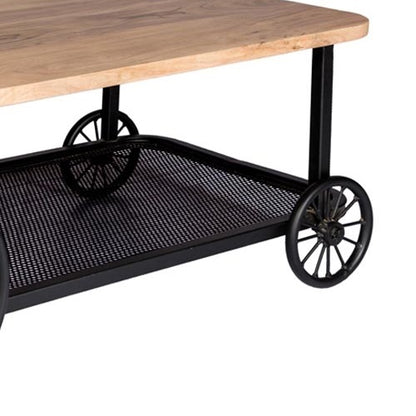 Shanghai Industrial Oak and Black Modern Coffee Table