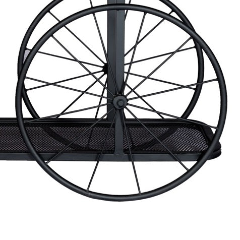 Shanghai Industrial Oak and Black Modern Wheel Console Table